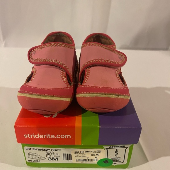 Girls Stride Rite SRT Soft Motion Breezy Pink Size 3M - Picture 8 of 10
